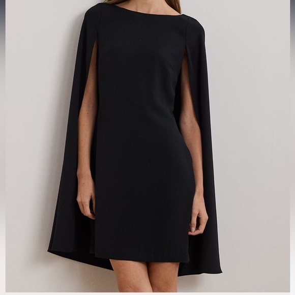 Lauren Cape Georgette Cocktail Dress - Picture 1 of 6